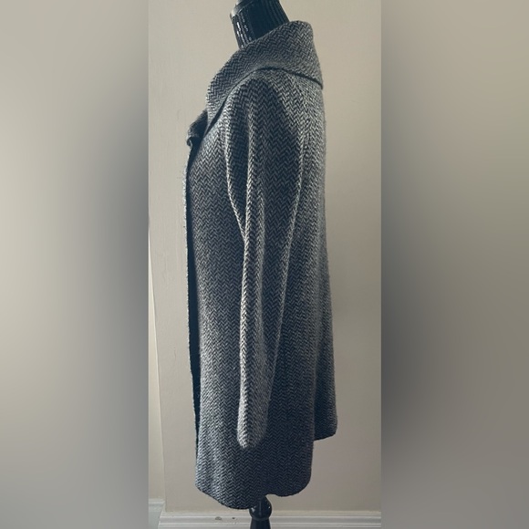 Ellen Tracy Chevron Wool Blend Sweater Jacket Size Large - Picture 3 of 11